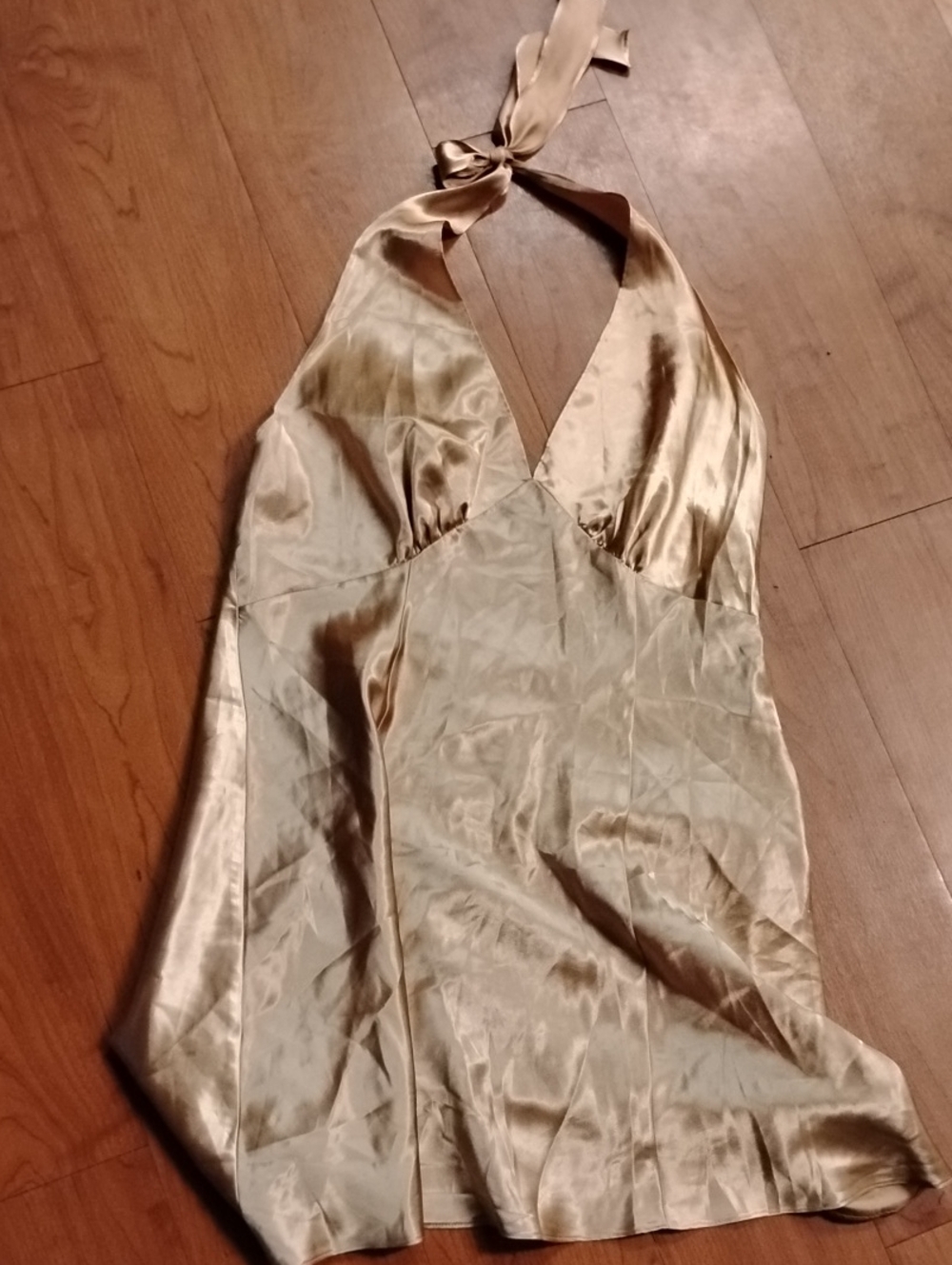 Frederick's of Hollywood Beige Satin Slip Dress